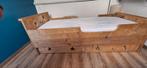 Steigerhouten Bed 90x200 met Lades, Kinderen en Baby's, Ophalen, 85 tot 100 cm, Zo goed als nieuw, Matras