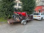 Geremde motoraanhanger voor 2 motoren met handige bagagebak, Auto diversen, Ophalen of Verzenden, Gebruikt