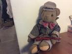 Teddybeer met broek, jasje, pet en viool. 50 cm, Overige merken, Stoffen beer, Ophalen of Verzenden