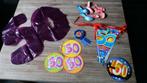 50 jaar item's / feestartikelen en 7 sarah ballonnen, Hobby en Vrije tijd, Feestartikelen, Ophalen, Versiering, Abraham of Sarah