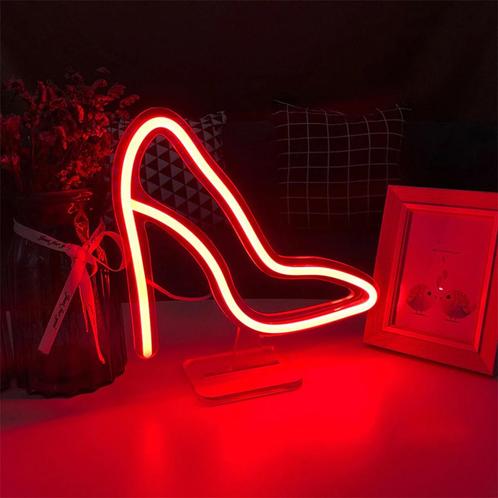 Hak Neon Lamp Led Lampje Licht Dames Schoen Pumps Hakken, Huis en Inrichting, Lampen | Tafellampen, Nieuw, Minder dan 50 cm, Verzenden