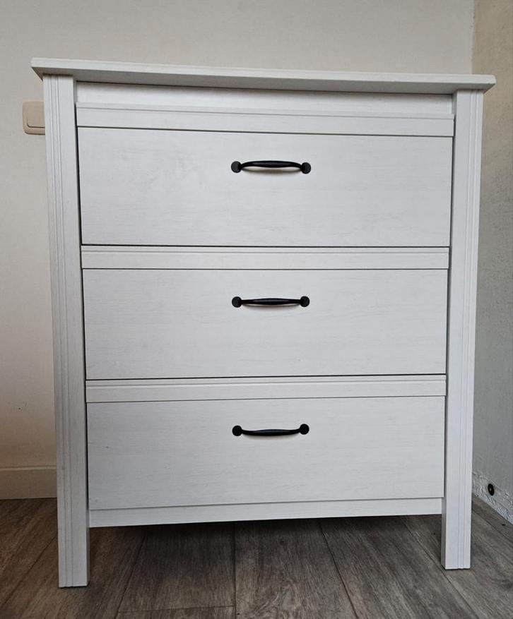 IKEA BRUSALI ladekast - 3 lades, Huis en Inrichting, Kasten | Ladekasten, Gebruikt, 50 tot 100 cm, 25 tot 50 cm, Overige houtsoorten