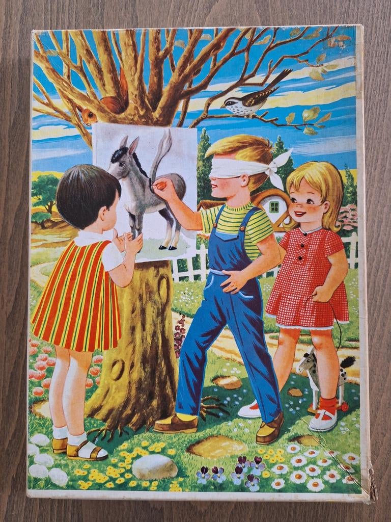 Oude kinderpuzzel Jig-Saw - 140 stukjes - Ezeltje Prik, Ophalen of Verzenden, Minder dan 500 stukjes, Gebruikt, Legpuzzel