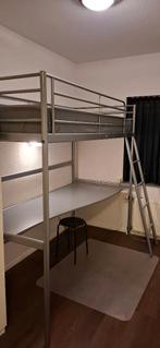 Metalen antraciete hoogslaper stapelbed (Ikea Svarta), Ophalen, Zo goed als nieuw, Hoogslaper