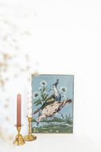Vintage geborduurd schilderij vogels, Ophalen of Verzenden