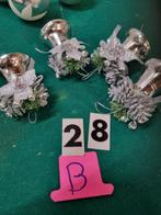kerstbellen kunststof met denneappel 4x [b28], Diversen, Kerst, Ophalen of Verzenden