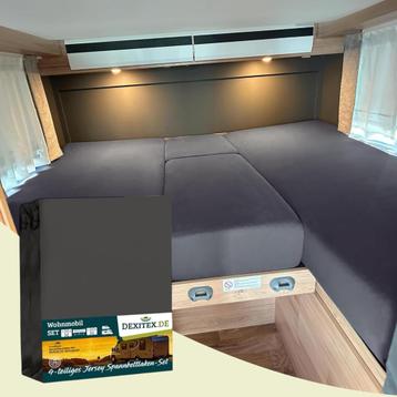 Jersey hoeslakenset - 4 delig met midden matras - Antraciet beschikbaar voor biedingen