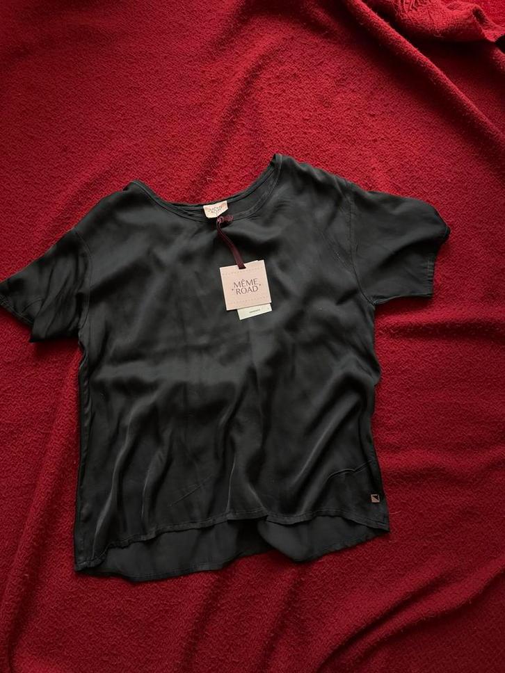 Soepel, zwarte blouse rayon/viscose - maat 38, Kleding | Dames, T-shirts, Nieuw, Maat 38/40 (M), Zwart, Korte mouw, Ophalen of Verzenden