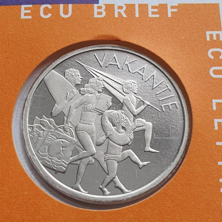 Nederland 1 ECU 1996 - Vakantie Thema, Postzegels en Munten, Munten | Nederland, Ophalen of Verzenden