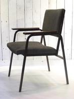 Vintage industrieel, retro directie stoelen, Ophalen, Gebruikt, Bruin, Metaal