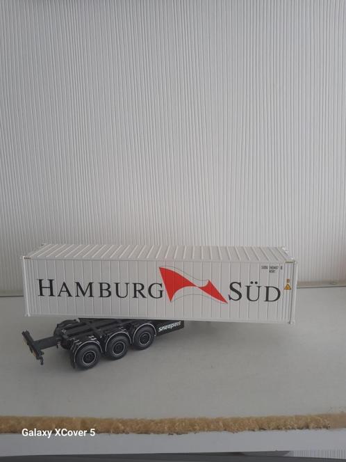 Chassis met Container Tekno 1.50, Hobby en Vrije tijd, Modelauto's | 1:50, Nieuw, Bus of Vrachtwagen, Tekno, Ophalen of Verzenden