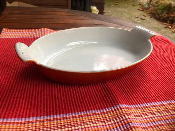 t.k.Dru Holland ovenschotel gietijzer 24cm INDUCTIE, Huis en Inrichting, Keuken | Potten en Pannen, Zo goed als nieuw, Koekenpan of Braadpan