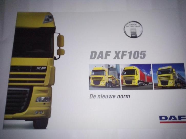7x DAF XF 105 Super Space Cab folders brochures Nederland+GB, Boeken, Auto's | Folders en Tijdschriften, Zo goed als nieuw, Overige merken