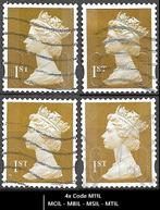 Queen Elizabeth security Machins 1st Gold M11L, Ophalen of Verzenden, Gestempeld