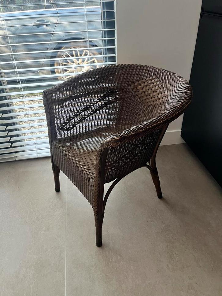 Lloyd Loom Stoel - Vintage Stijl, Huis en Inrichting, Stoelen, Gebruikt, Eén, Riet of Rotan, Bruin, Ophalen