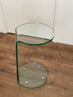 Zeer mooie glazen bijzettafel, Huis en Inrichting, Minder dan 55 cm, Rond, Ophalen, 45 tot 60 cm