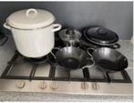 Braadpan zwart emaille Steelpan met deksel wokpannen, Pannenset, Rvs, Ophalen of Verzenden, Zo goed als nieuw