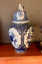 Delfts blauwe vaas met deksel - puntgaaf, Antiek en Kunst, Antiek | Vazen, Ophalen