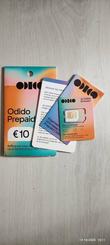 Simkaart Odido (T-Mobile), Telecommunicatie, Prepaidkaarten en Simkaarten, Nieuw, Simkaart, T-Mobile, Ophalen of Verzenden