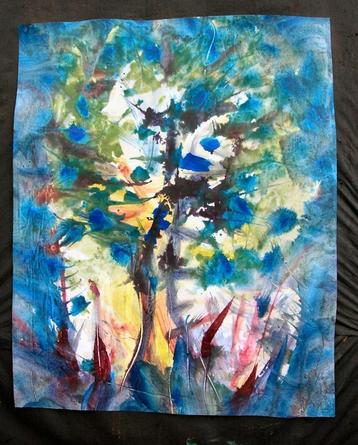 Outsider / Brutal Art Gesigneerd Lothar Mayring Aquarel 14  beschikbaar voor biedingen