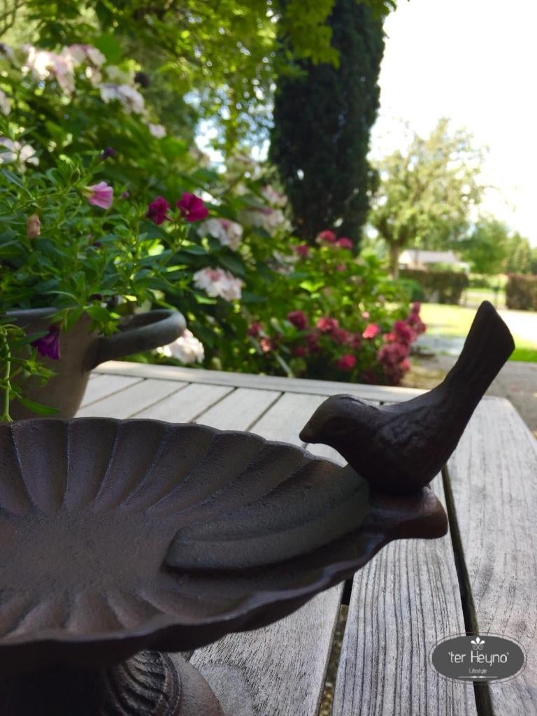 Gietijzeren vogelbad op voet vogel voeder water bakje stoer, Tuin en Terras, Vogelhuisjes en Vogelbaden, Verzenden, Nieuw
