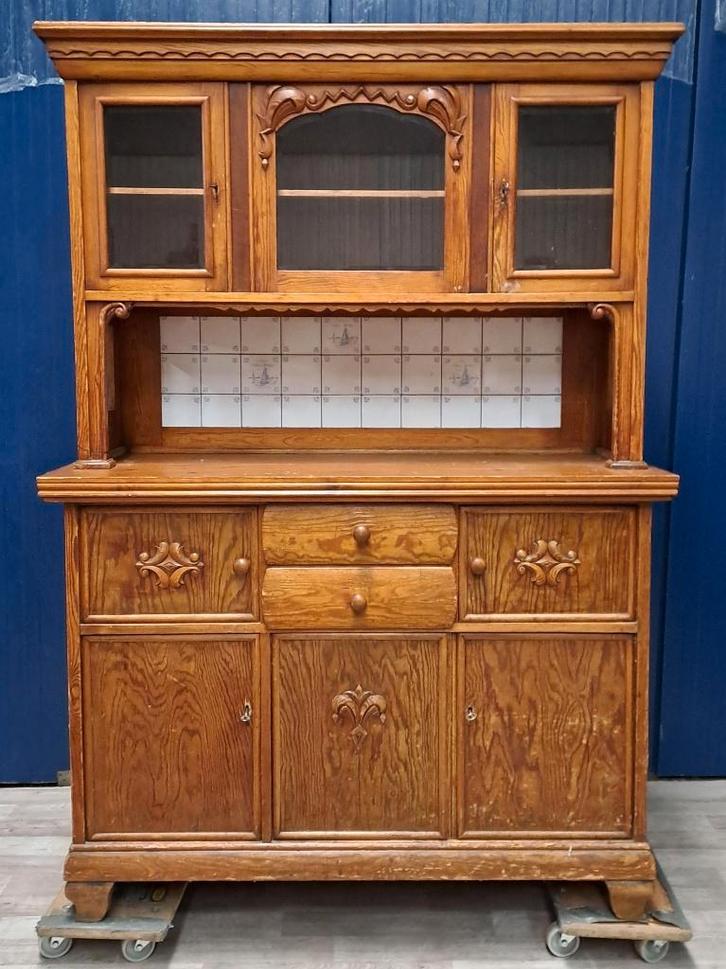 Vintage oud grenen buffetkast, Huis en Inrichting, Kasten | Buffetkasten, Gebruikt, 150 tot 200 cm, 100 tot 150 cm, 50 tot 75 cm