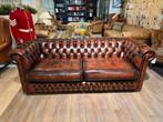 originele Springvale chesterfield 3 Zits bank Dark Rust leer, Huis en Inrichting, Ophalen of Verzenden, Zo goed als nieuw, 75 tot 100 cm