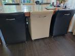 6 lederen eetkamer stoelen, Huis en Inrichting, Stoelen, Ophalen, Gebruikt, Leer, Vier