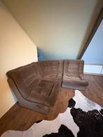 Vintage modulaire lounge bank - bruin velours look, Ophalen, Gebruikt, Stof