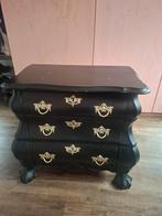 Zwart buikkastje met gouden grepen - 64x37x61cm, Gebruikt, Vintage, 50 tot 100 cm, Met lade(s)