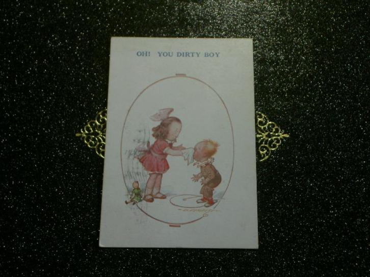 Antieke USA kaart uit 1903 * OH! YOU DIRTY BOY*, Verzamelen, Ansichtkaarten | Themakaarten, Gelopen, Voor 1920, Kinderen, Verzenden