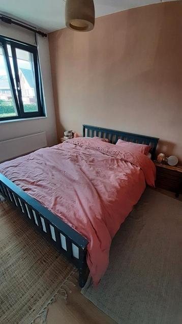 Tweepersoonsbed donkergrijs 180 x 200