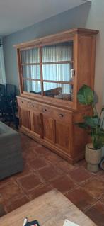Teak kast servieskast vitrinekast etalagekast, Huis en Inrichting, Ophalen, Zo goed als nieuw, 25 tot 50 cm, 200 cm of meer