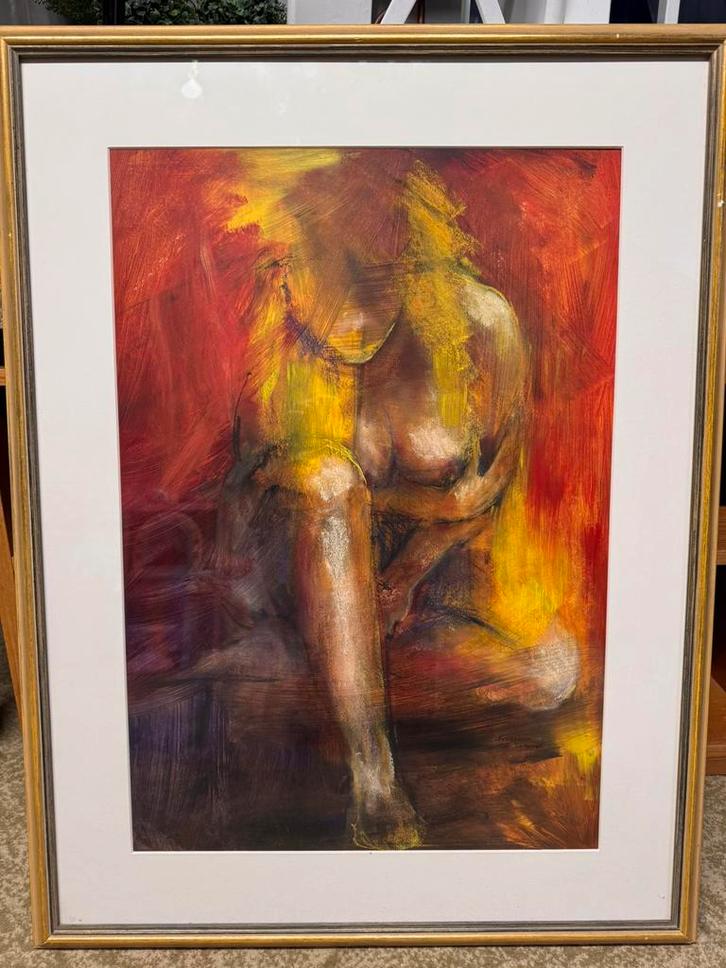 Schilderij Naakte Vrouw door D. Oostdam v. Hameren, Antiek en Kunst, Kunst | Schilderijen | Klassiek, Ophalen of Verzenden
