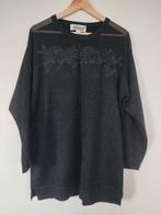 Feestelijke zwarte glitter top Cartoon met bloemprint 44, Kleding | Dames, Cartoon, Zwart, Maat 42/44 (L), Nieuw