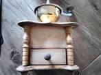 Mooie oude schootkoffiemolen met geelkoperen  kop, Ophalen of Verzenden, Zo goed als nieuw