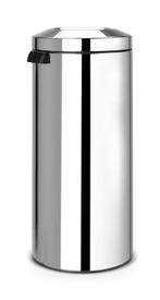 Brabantia Prullenbak met vlamdover - 30 liter - kleur: Steel, Nieuw, 20 tot 30 liter, Ophalen of Verzenden, Metaal