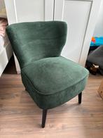 Fluwelen fauteuil donkergroen, Ophalen, Zo goed als nieuw, Minder dan 75 cm, 50 tot 75 cm