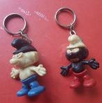 Smurfen - 2 sleutelhangers (incl zwarte smurf), Ophalen of Verzenden, Gebruikt, Verschillende Smurfen