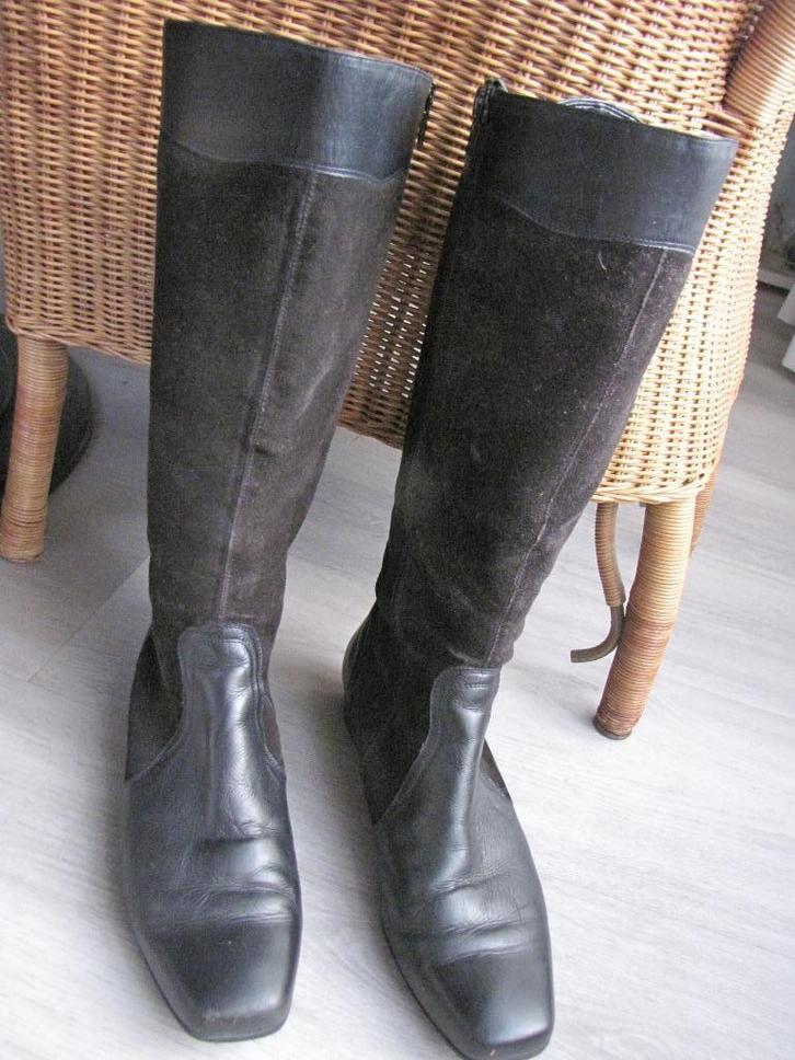 Zwarte Durea laarzen zacht kalfsleren schacht, maat 6,5 br G, Kleding | Dames, Schoenen, Gedragen, Hoge laarzen, Zwart, Ophalen of Verzenden