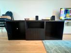 Zwartbruin besta kast, incl 1 lade - glasplaat - 4 planken, Huis en Inrichting, Ophalen, Gebruikt, 25 tot 50 cm, Minder dan 100 cm