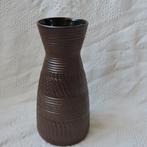 Bruin keramiek retro vaas 28 cm, Overige kleuren, Aardewerk of Porselein, Ophalen of Verzenden, Zo goed als nieuw