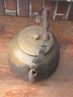 Antieke Koperen Ketel met Houten Handvat, Antiek en Kunst, Ophalen of Verzenden, Koper