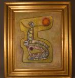Schilderij midden 20e eeuw, trant van Paul Klee, Antiek en Kunst, Kunst | Schilderijen | Klassiek, Ophalen of Verzenden