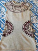 Mooie gebreide jurk met Noors motief - Maat S, Beige, Nieuw, Ophalen of Verzenden, Maat 36 (S)