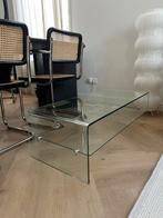 Glazen design salon tafel, Ophalen, 50 tot 100 cm, Zo goed als nieuw, Minder dan 50 cm