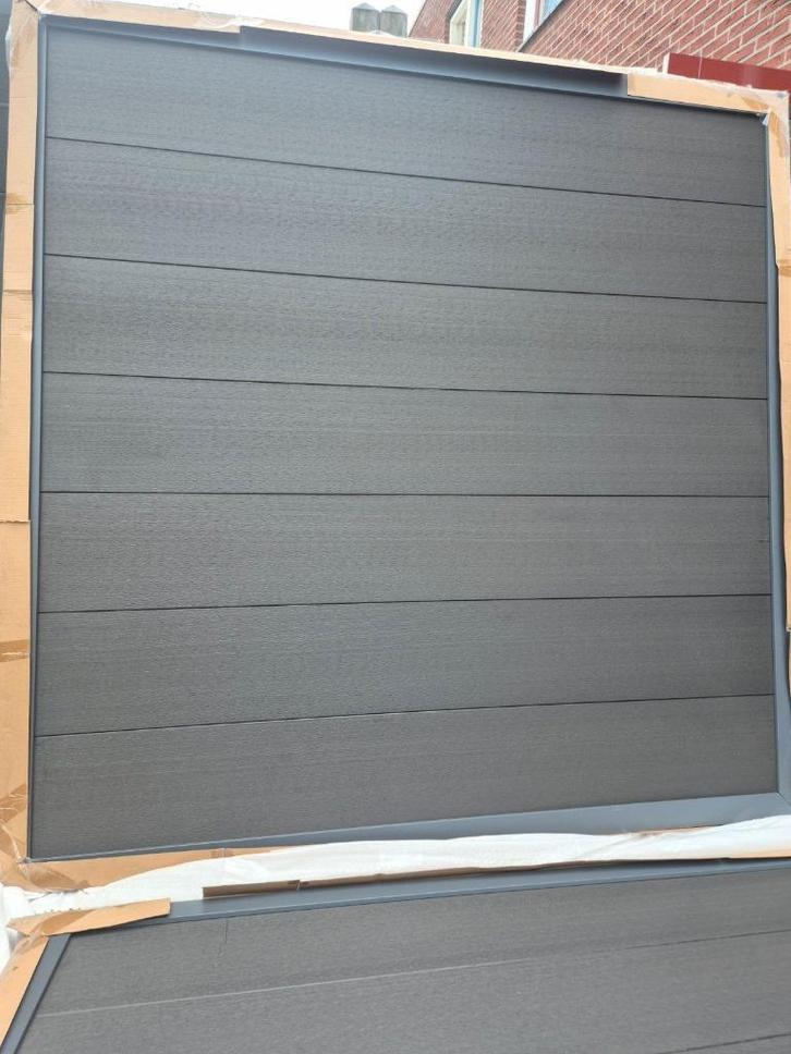 Schuttingen Composiet Antraciet grijs 180 x 180 in Alu frame, Tuin en Terras, Schuttingen, Nieuw, Kunststof, 1 tot 2 meter, 6 meter of meer