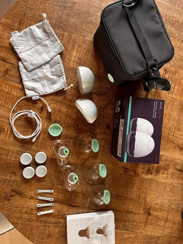 Elvie pump dubbele borstkolf met koeltas., Kinderen en Baby's, Babyvoeding en Toebehoren, Zo goed als nieuw, Borstkolf, Ophalen