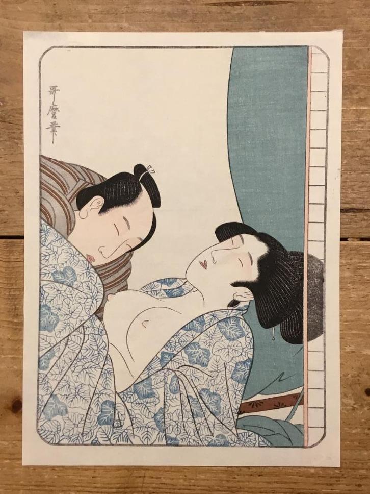 Vintage Japanse houtblok prent (prijs = incl. verzending), Antiek en Kunst, Kunst | Niet-Westerse kunst, Verzenden