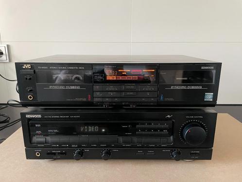 JVC TD-W550 double cassette tape deck, Audio, Tv en Foto, Cassettedecks, Dubbel, JVC, Tiptoetsen, High speed dubbing, Tape counter